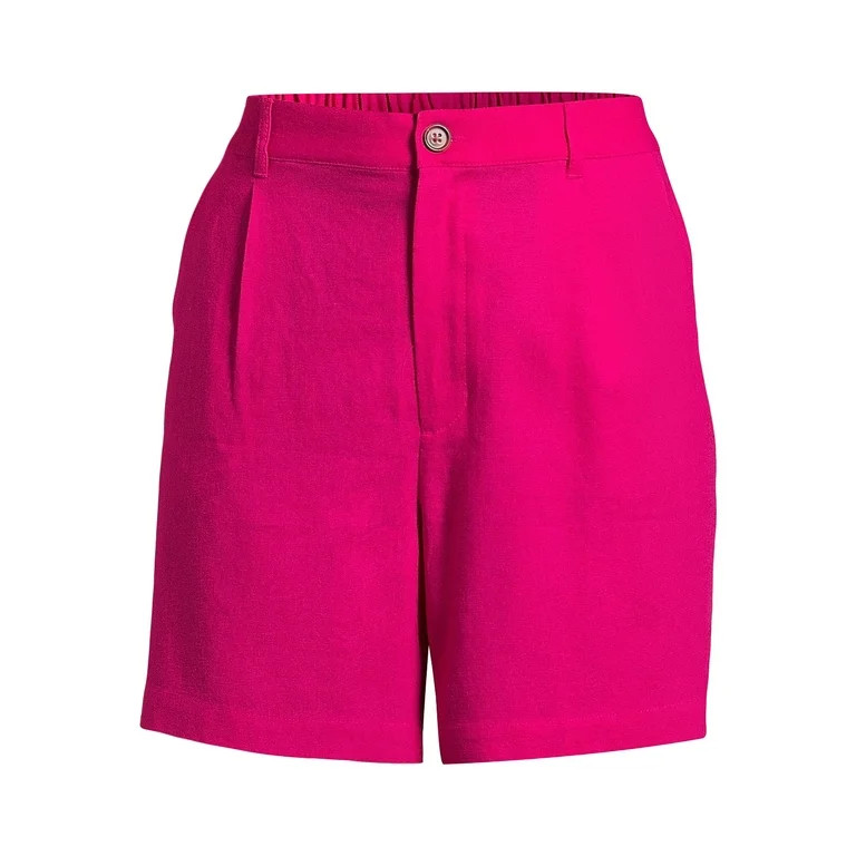 Time and Tru Women’s Linen-Blend Shorts, 5” Inseam, Sizes XS-XXXL | Walmart (US)
