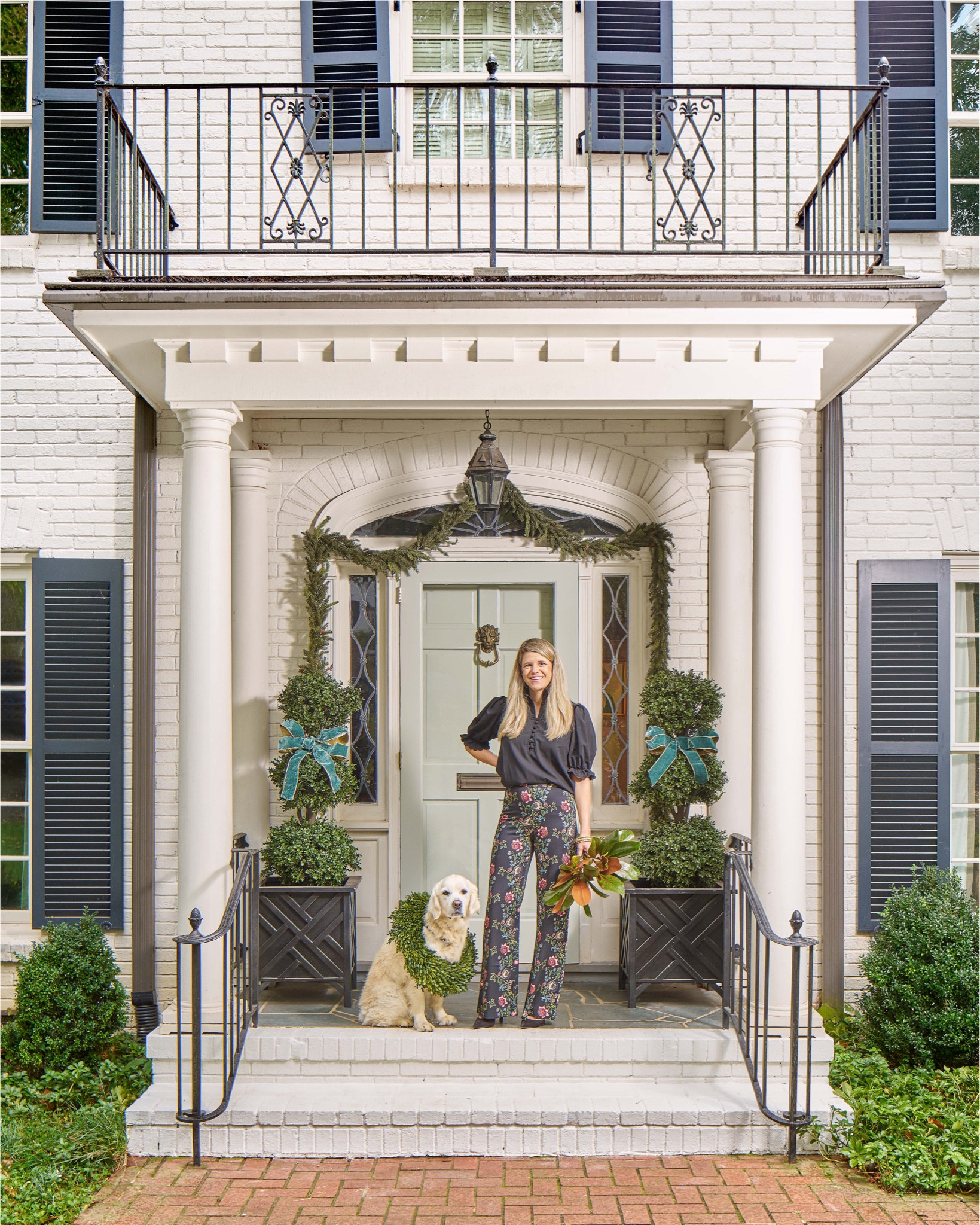 Christmas at home - sharing all the sources! For more, visit my recent blog post on holidays at home 

Topiary garland stockings holiday outfit 

#LTKHoliday #LTKHome #LTKootd