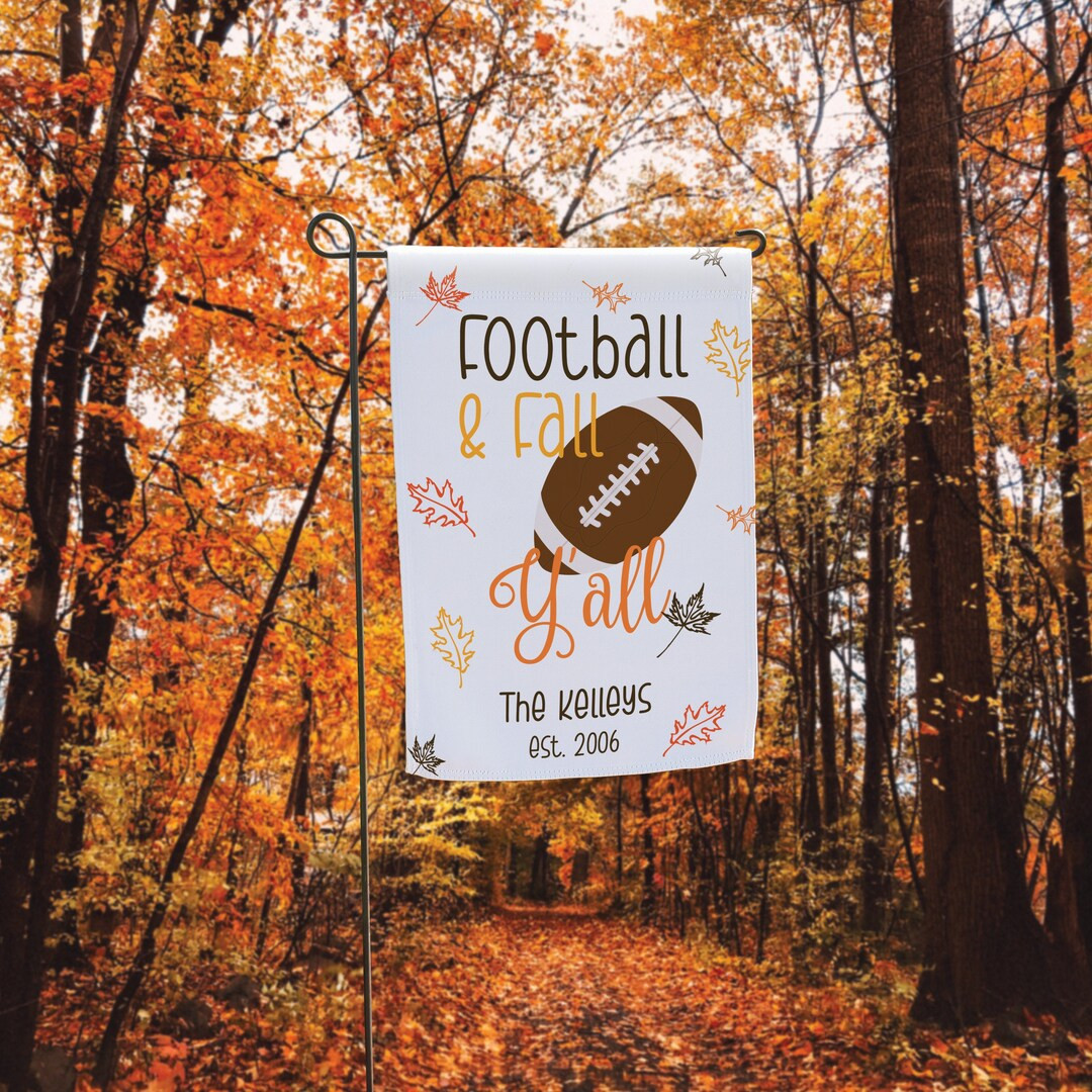 Football and Fall Y'all Garden Flag | Trendy Fall and Football Decoration | Outdoor Fall Decor | ... | Etsy (US)