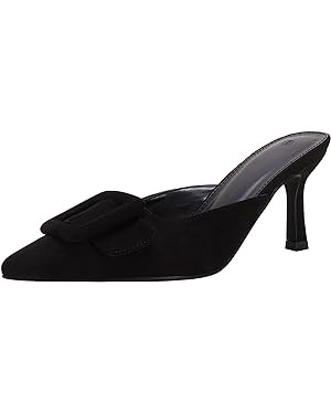 Women's Heeled Mules Pointed Toe Suede Buckle Slip On Sandals Kitten Heels Party Wedding Shoes | Amazon (US)