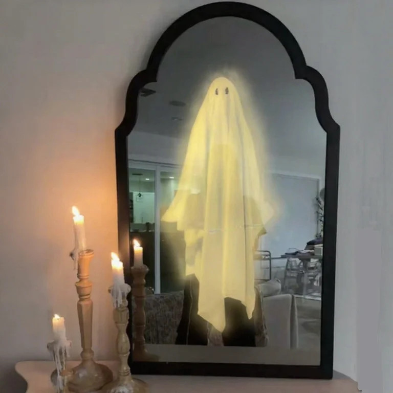 Ghost Mirror for Halloween, Martha Halloween Decorations Stewart Light Up Spooky Ghost Decor for ... | Walmart (US)