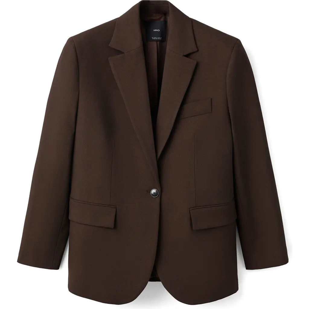 MANGO Straight Fit One-Button Suit Blazer in Chocolate at Nordstrom Rack, Size Small | Nordstrom Rack