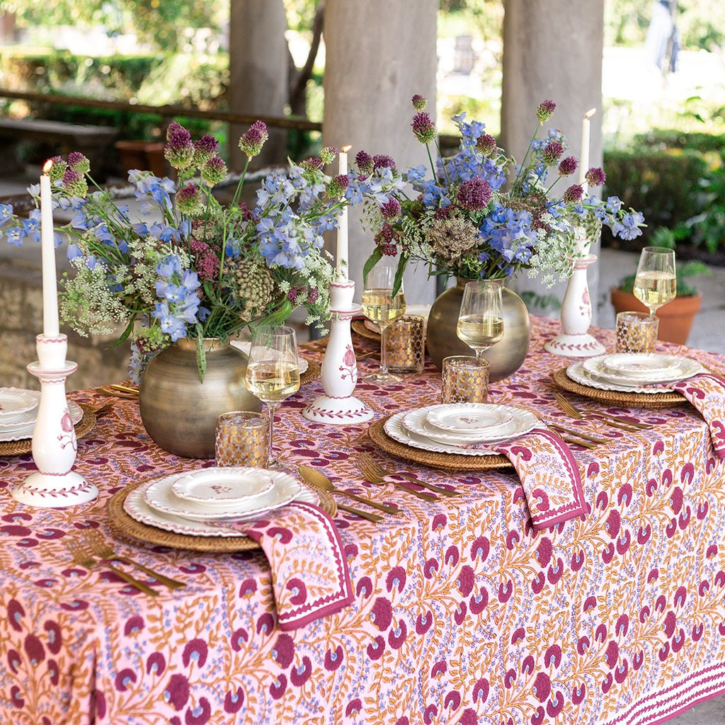 Cactus Flower Mauve & Lavender Tablecloth | Pomegranate