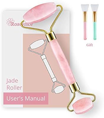 Rosejoice Pink Rose Quartz Jade Roller for Face- Face Roller for Eye Puffiness,Anti Aging,Gift fo... | Amazon (US)