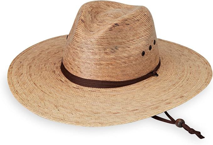 Wallaroo Hat Company Men’s Baja Fedora – Natural Wide Brim Straw Surf Sun Hat with Chin Strap... | Amazon (US)