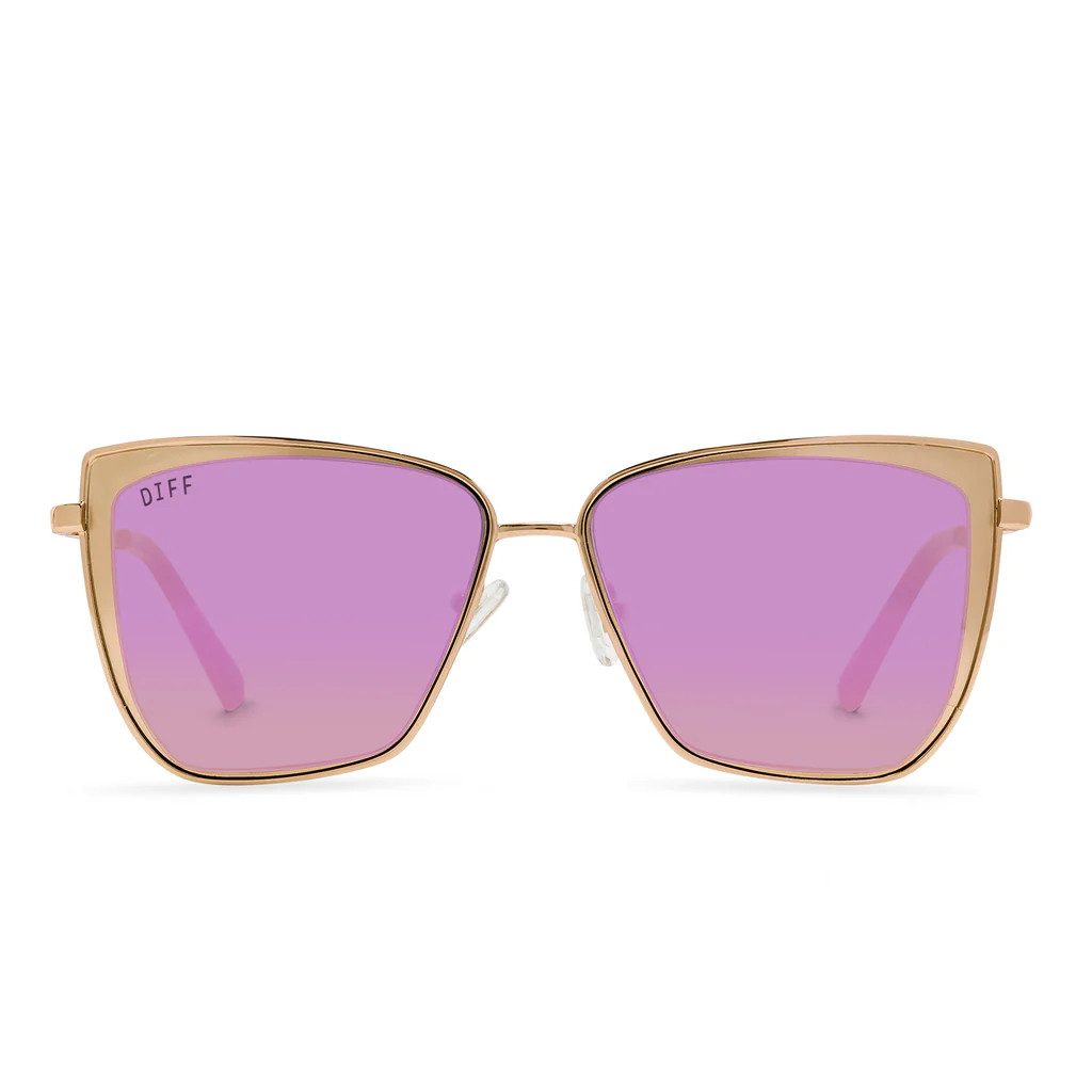 COLOR: gold   pink mirror sunglasses | DIFF Eyewear
