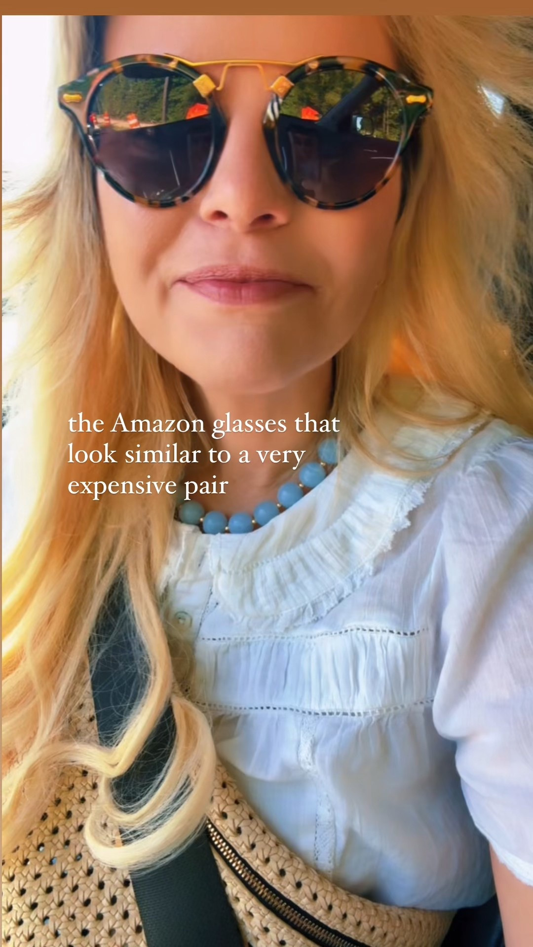 Amazon sunglasses  - they say small face and I definitely do not have a small face. I’m really picky about sun coverage too and I think they’re great 
