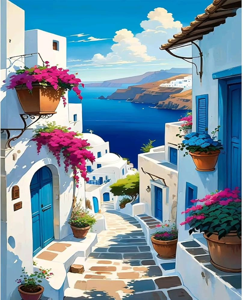 pvoodire Landscape Paint by Numbers Kit for Adults,Scenery Paint by Number on Canvas,Paint by Num... | Amazon (US)