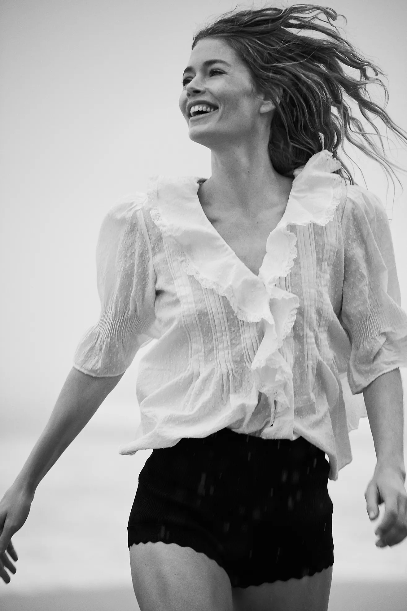 By Anthropologie Ruffled Pin-Tuck Button-Front Blouse | Anthropologie (US)