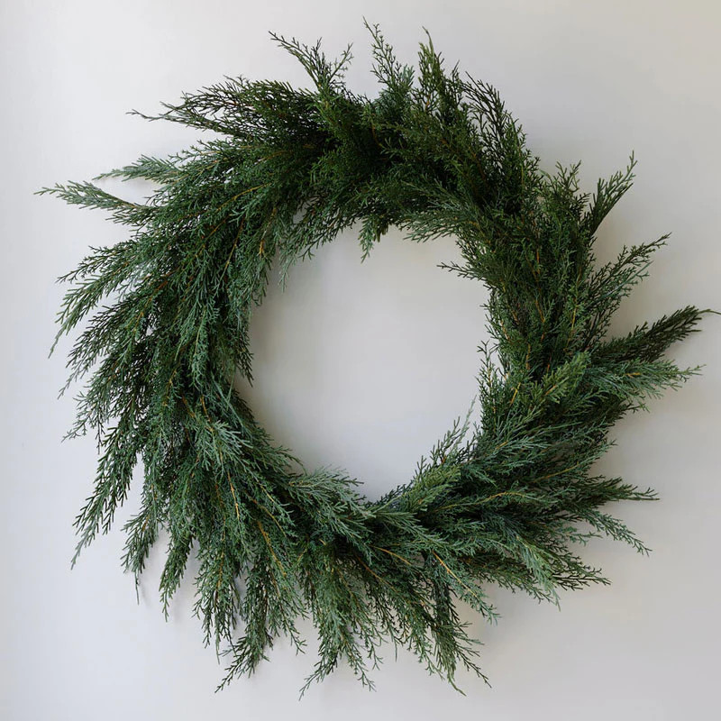 30" Faux Evergreen Cedar Wreath | CG Hunter