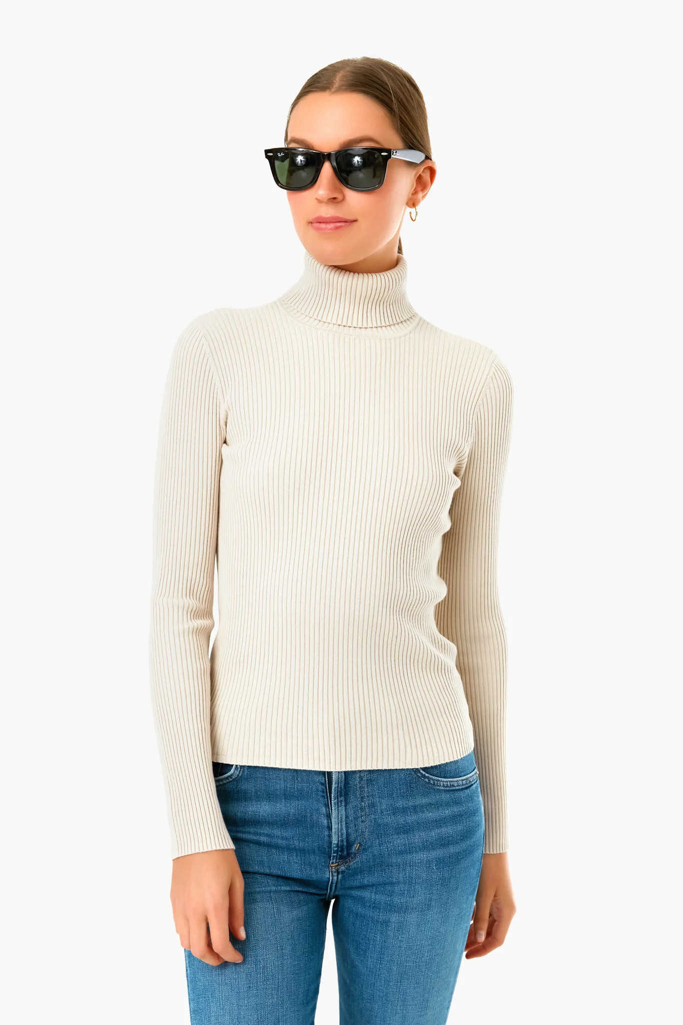 Winter White Sonia Ribbed Turtleneck | Tuckernuck (US)