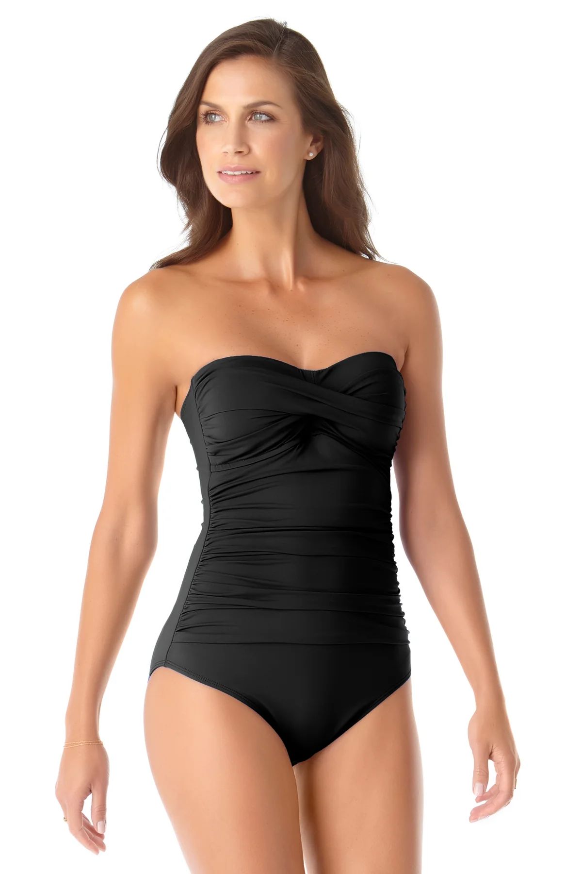 Anne Cole - Twist Front Shirred One Piece | Anne Cole