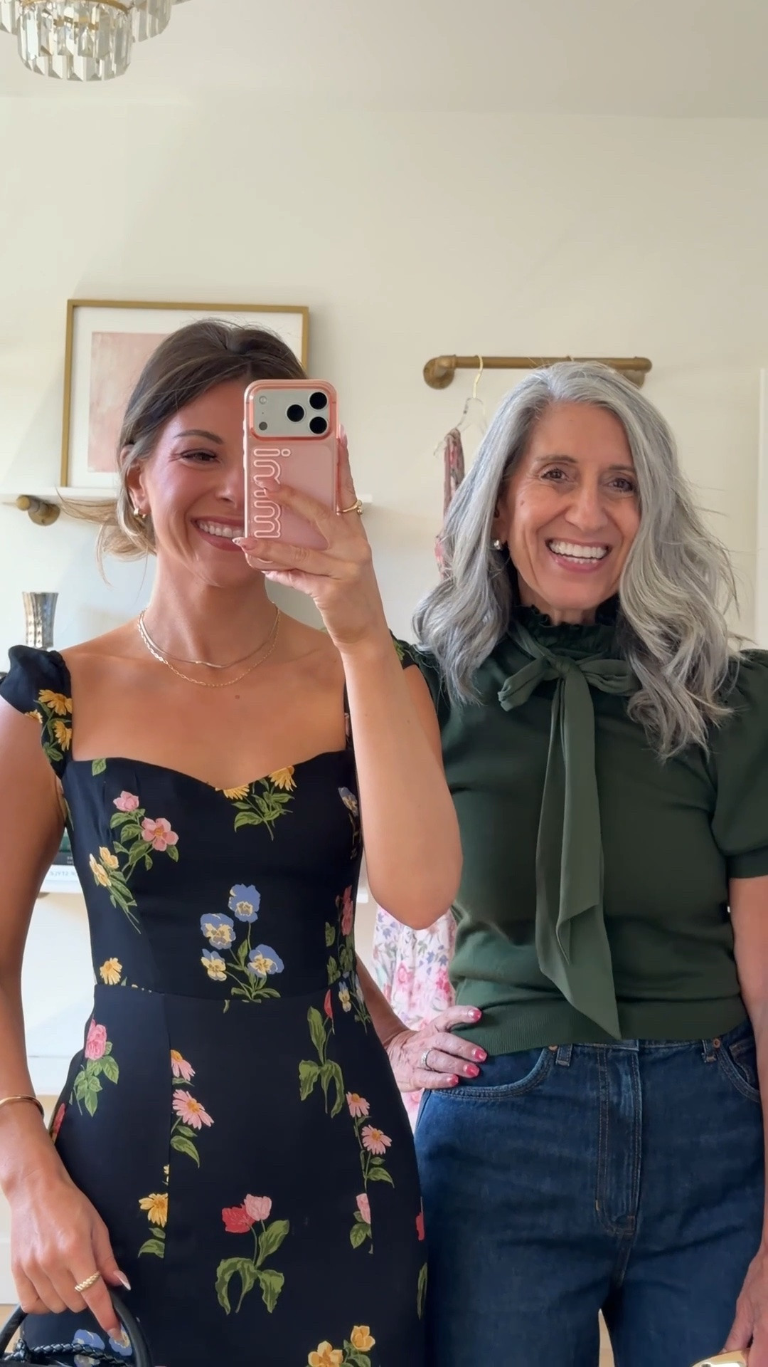 nordstrom anniversary sale summer to fall black midi dress with a colorful floral print and ruffled cap sleeves, green tie-neck top paired with dark wide-leg jeans 🍂

i'm 5'4" and typically wear a small/2 

mom is 5'4" and typically wears a medium/6 & 29 in jeans
• sweaters: sized down to xs

electric picks: emerson20

fall outfits, fall dresses, autumn outfits, sweater dresses, midi dresses, long sleeve dresses, casual outfits, thanksgiving outfits, family photo outfits, date night outfits, work outfits, fall fashion, autumn fashion, cozy outfits, transitional outfits, neutral outfits, everyday outfits, weekend outfits, women’s fashion, affordable dresses, skort outfits, athletic skorts, casual skort outfits, summer skort outfits, amazon skorts, everyday skort outfits, mom & me outfits, mom & me dresses, matching outfits, mother daughter outfits, family photo outfits

#LTKSaleAlert #LTKU #LTKSeasonal