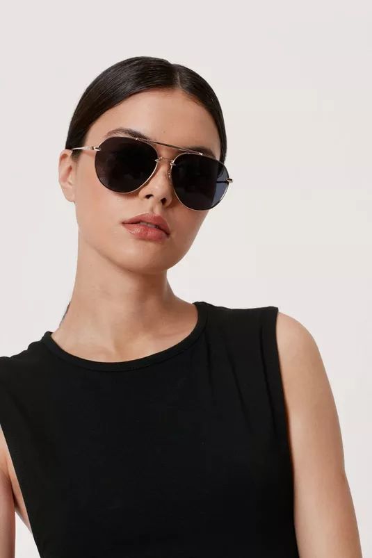 Round Tinted Aviator Sunglasses | Nasty Gal (US)