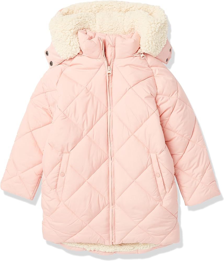 Amazon Essentials Girls and Toddlers' Long Quilted Cocoon Puffer Coat | Amazon (US)