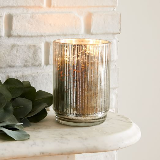 Mercury Glass Fluted Candles - Cypress Sage | West Elm (US)
