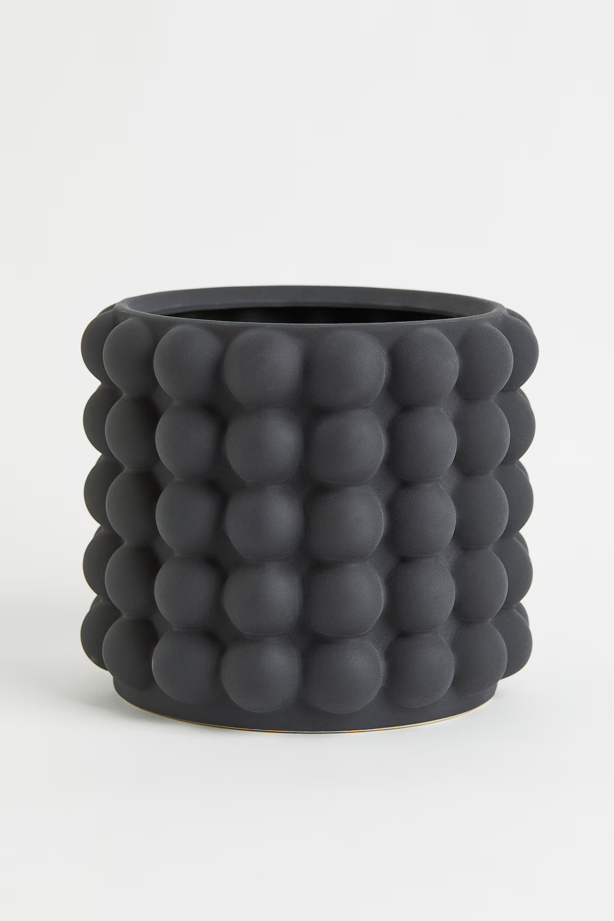 Plant Pot with Bubbles - Black/matte - Home All | H&M US | H&M (US + CA)