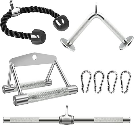 TXMYMW Cable Machine Attachment for Home Gym Tricep Rope V Shaped bar Double D Handle Rotating St... | Amazon (US)