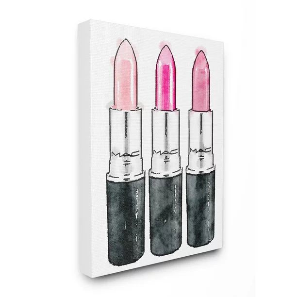 The Stupell Home Decor Collection Three Pink Lipsticks Stretched Canvas Wall Art, 16 x 1.5 x 20 | Walmart (US)