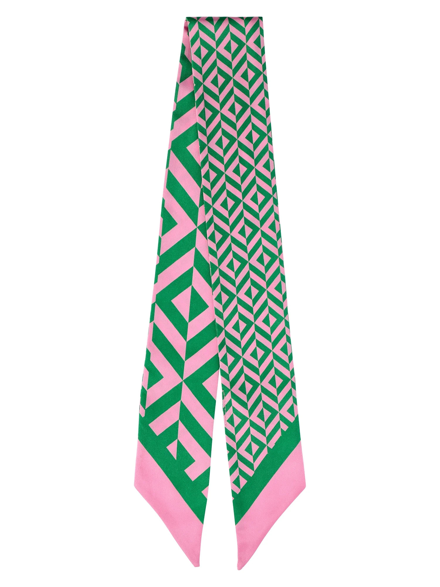 No Boundaries Women's Skinny Scarf Wrap, Turf Green/Pink Jubilee Geo Design for Adults | Walmart (US)