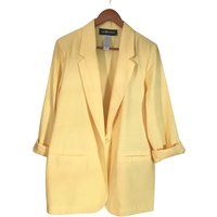 Vintage Yellow Blazer Sag Harbor Lightweight Summer Women Casual Oversize Jacket 90S | Etsy (US)