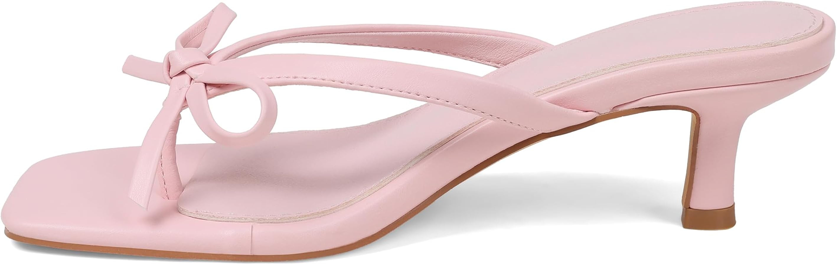 Mattiventon Kitten Heel Sandals Thong Sandals For Women Bow Heels Slip On Flip Flops Square Toe S... | Amazon (US)