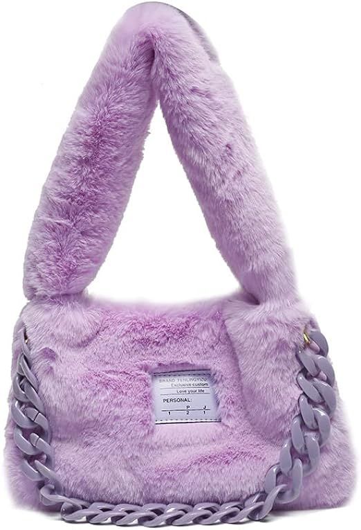 Cute Tote Bag,Y2KTote Bag,Plush Underarm Bag,Women Y2K Furry Purse ,y2k Accessories,Cute Kawaii T... | Amazon (US)