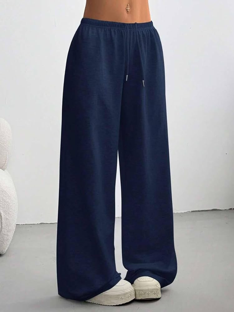 Amazon.com: Women's Baggy Sweatpants High Waisted Casual Loose Sweat Pants Drawstring Athletic Jo... | Amazon (US)