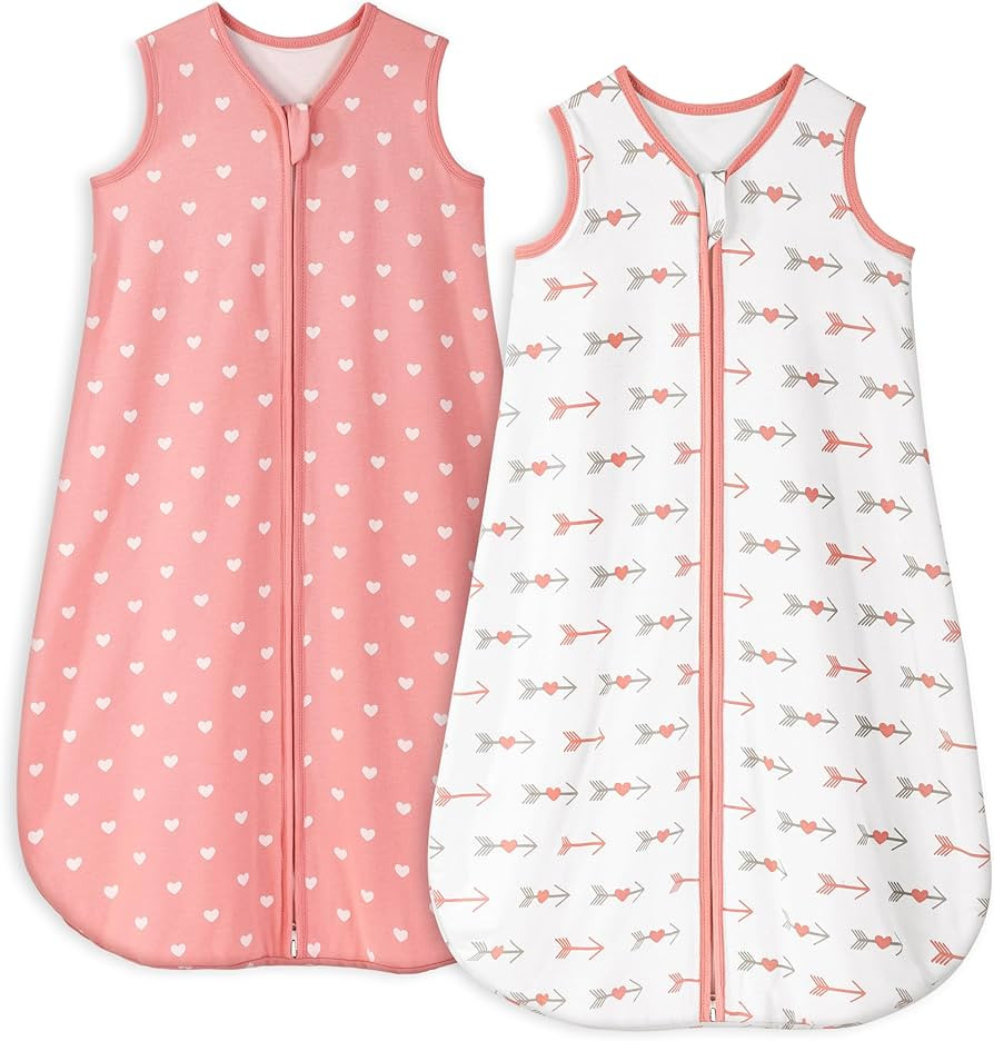 Yoofoss Baby Sleep Sack 0-6 Months TOG 1.0 Baby Wearable Blanket, 2 Pack 100% Cotton Infant Toddl... | Amazon (US)