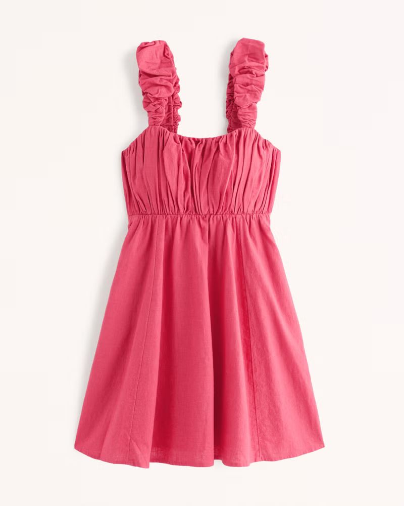 Puff Strap Babydoll Mini Dress | Abercrombie & Fitch (US)