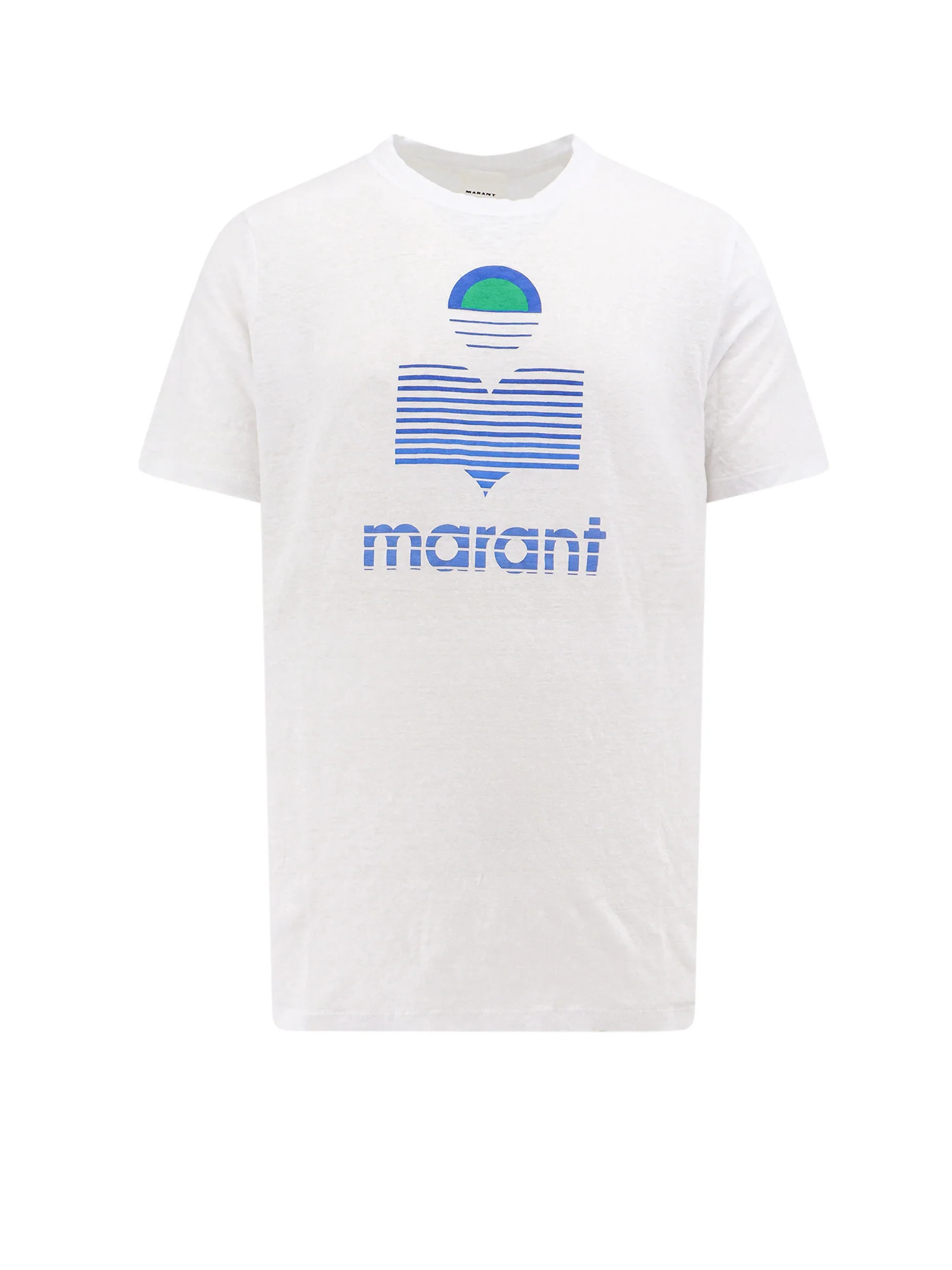 Isabel Marant-T-shirt in lino con logo frontale-Uomo | Wanan Luxury (ES)