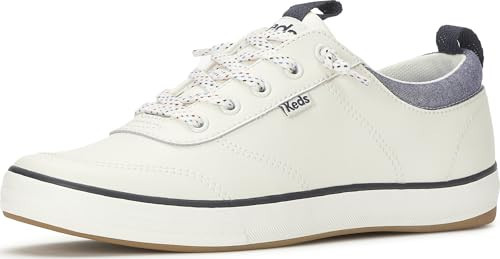 Keds Women's Center Iii Slip On Fashion Sneaker, Snow White/Navy Leather, W 8.5 | Amazon (US)