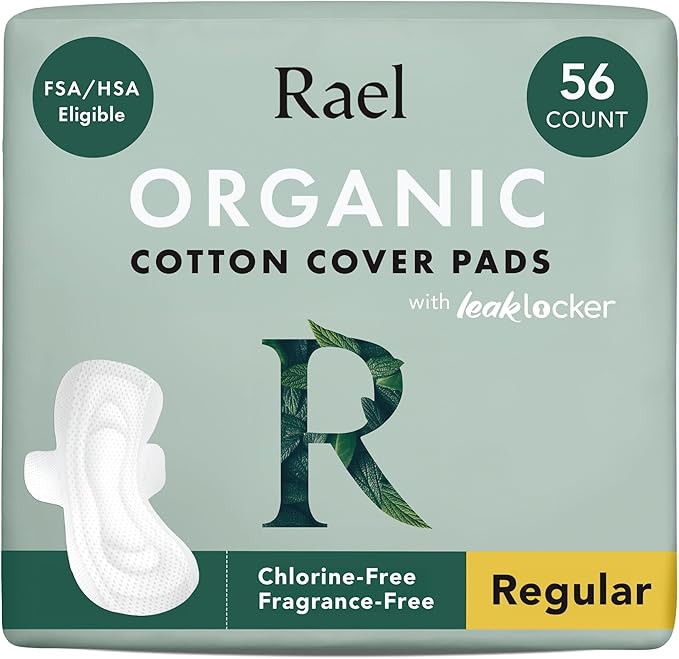 Rael Pads for Women, Organic Cotton Cover - Moderate Absorbency, Feminine Care, Ultra Thin, Sanit... | Amazon (US)