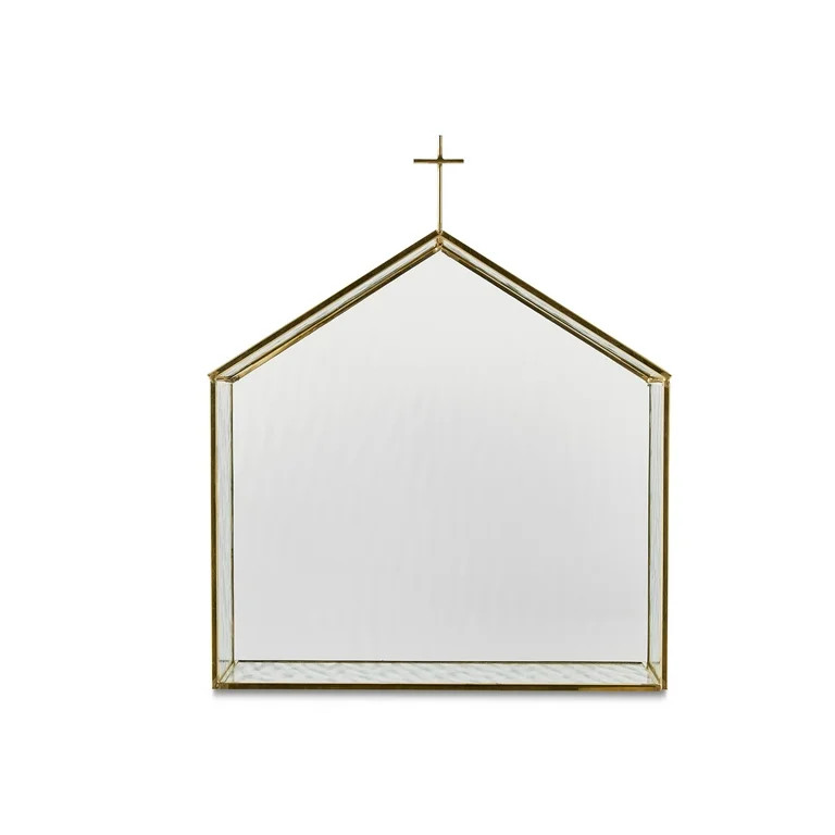 Gold Glass Church Christmas Decor, 13 in, by Holiday Time | Walmart (US)