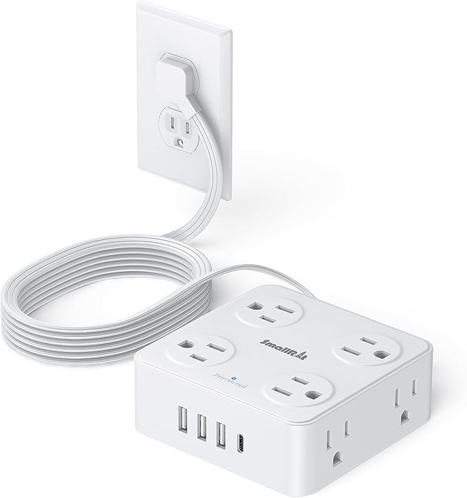 6.5Ft Power Strip with Surge Protector, 8 Outlets 4 USB Ports Extension Cord, Flat Plug Charging ... | Amazon (US)