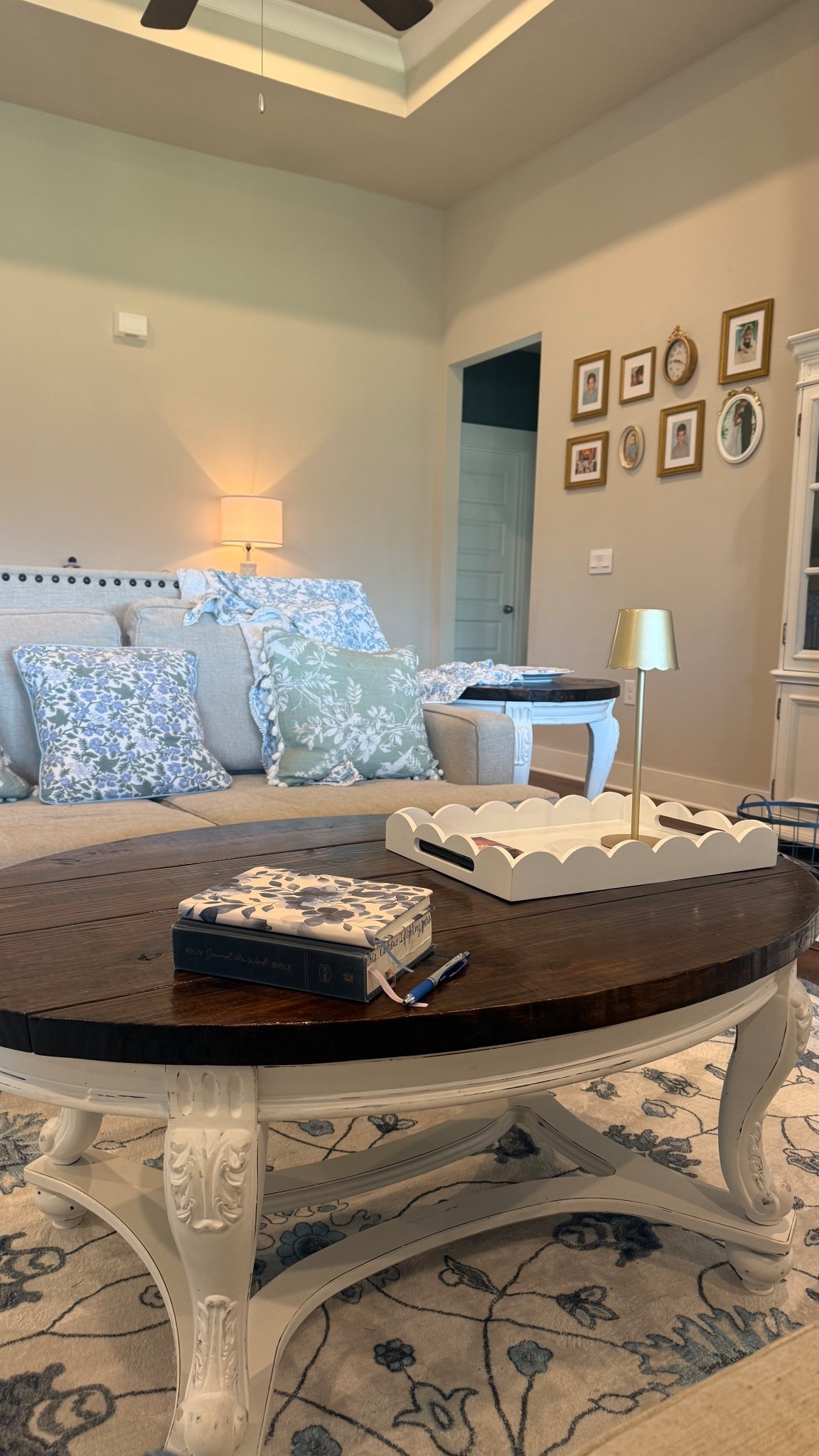 Living room decor blue and white pillows gold frames and table lamps @Target  @amazonstylefinds @walmartfinds 

#LTKSaleAlert #LTKHome