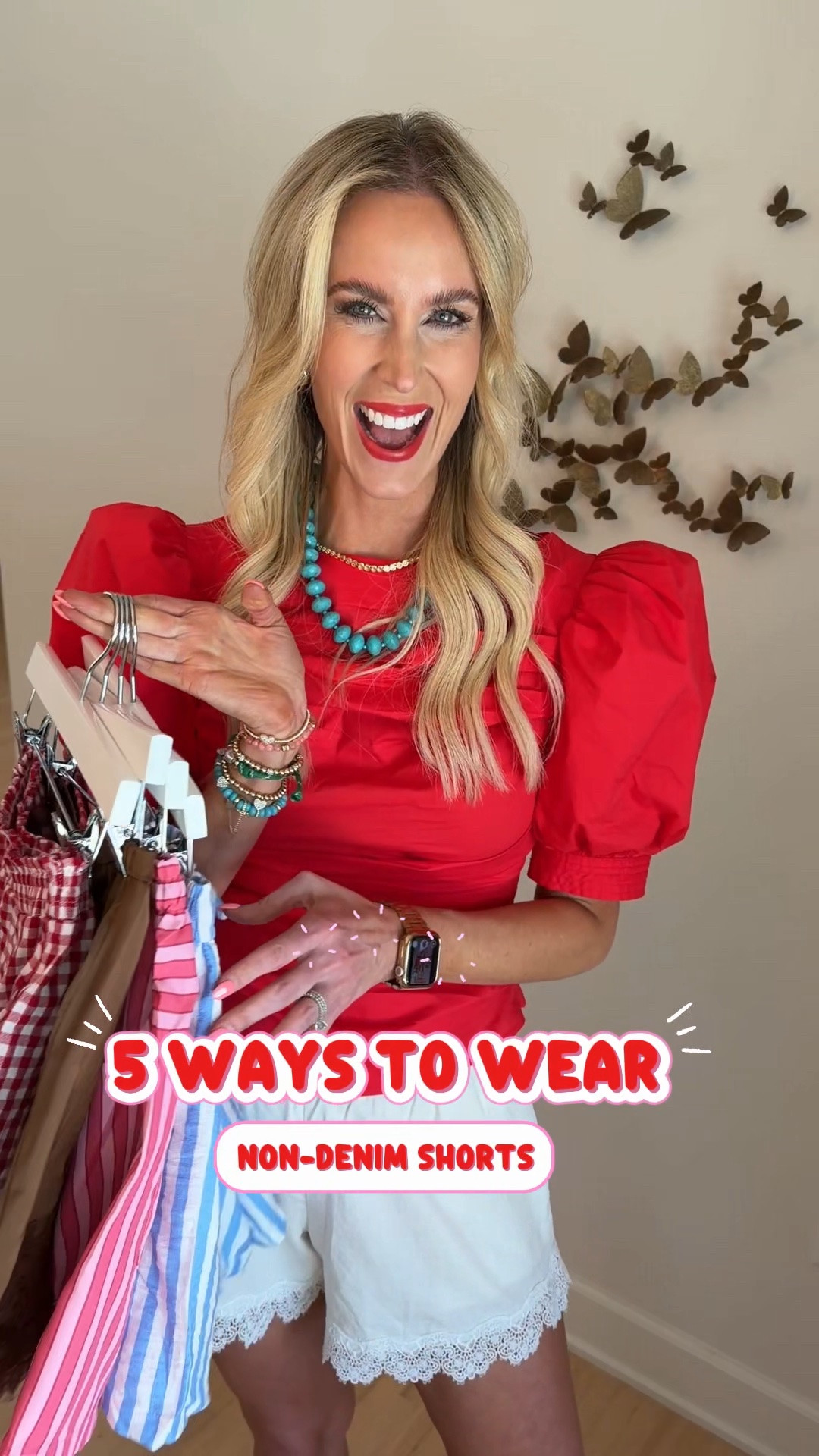 5 ways to wear non denim shorts! You’ll love these elastic waist shorts to look comfy and cute all summer long! 

Amazon shorts / striped shorts / lace shorts / summer outfit ideas
