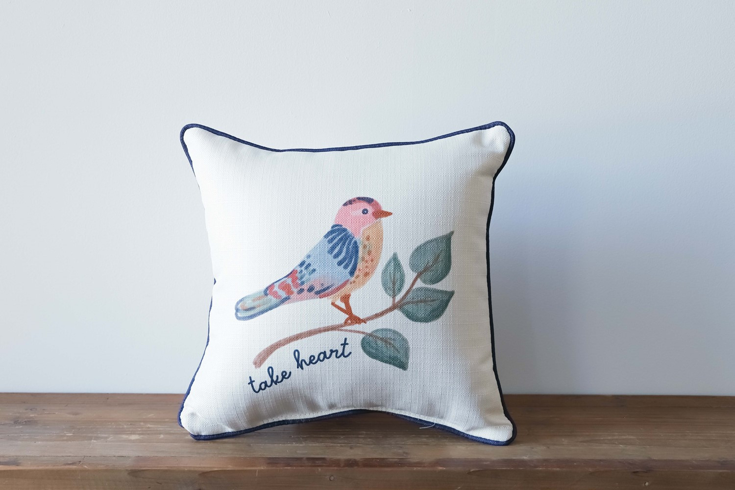 Take Heart Charming Bird Pillow | Christian living, Inspirational Home decor, Christian home decor,  | Little Birdie