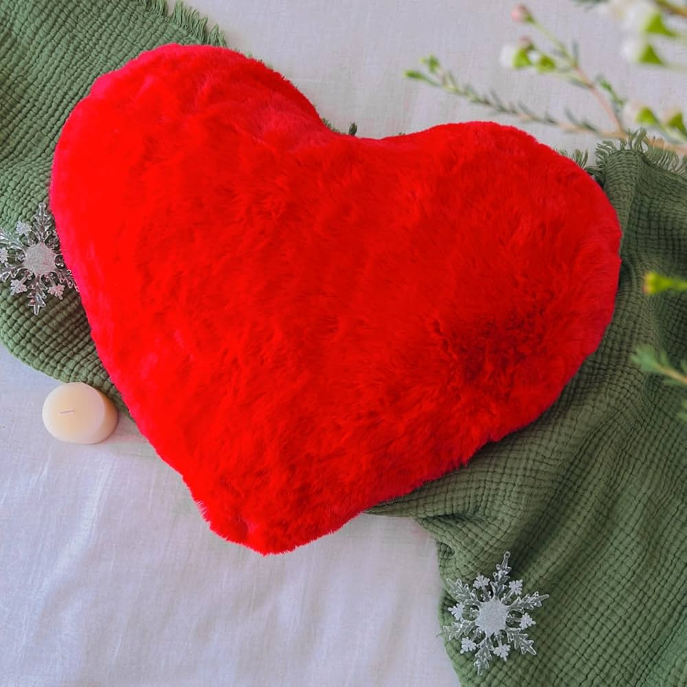 EastTree Heart Pillows for Valentine's Day, Red Heart Shaped Pillows, Ultra Soft Small Cute Fluff... | Amazon (US)