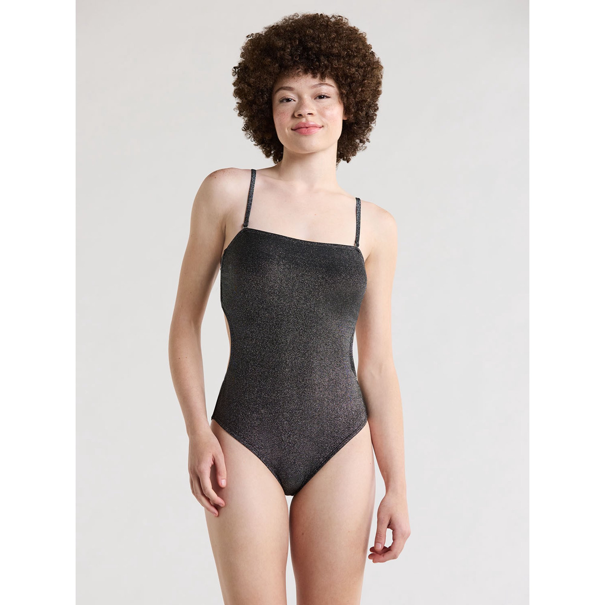 No Boundaries Lurex Cut Out One-Piece Swimsuit, Sizes XS-XXL, Women’s and Women’s Plus | Walmart (US)