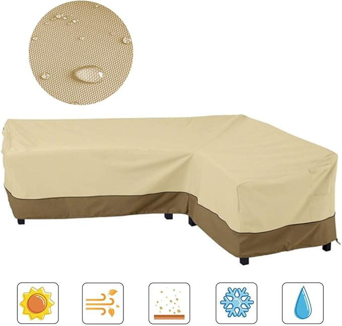 Naiveroo L Shaped Patio Sofa Cover, Waterproof Garden Couch Cover Outdoor Sectional Couch Covers ... | Amazon (US)