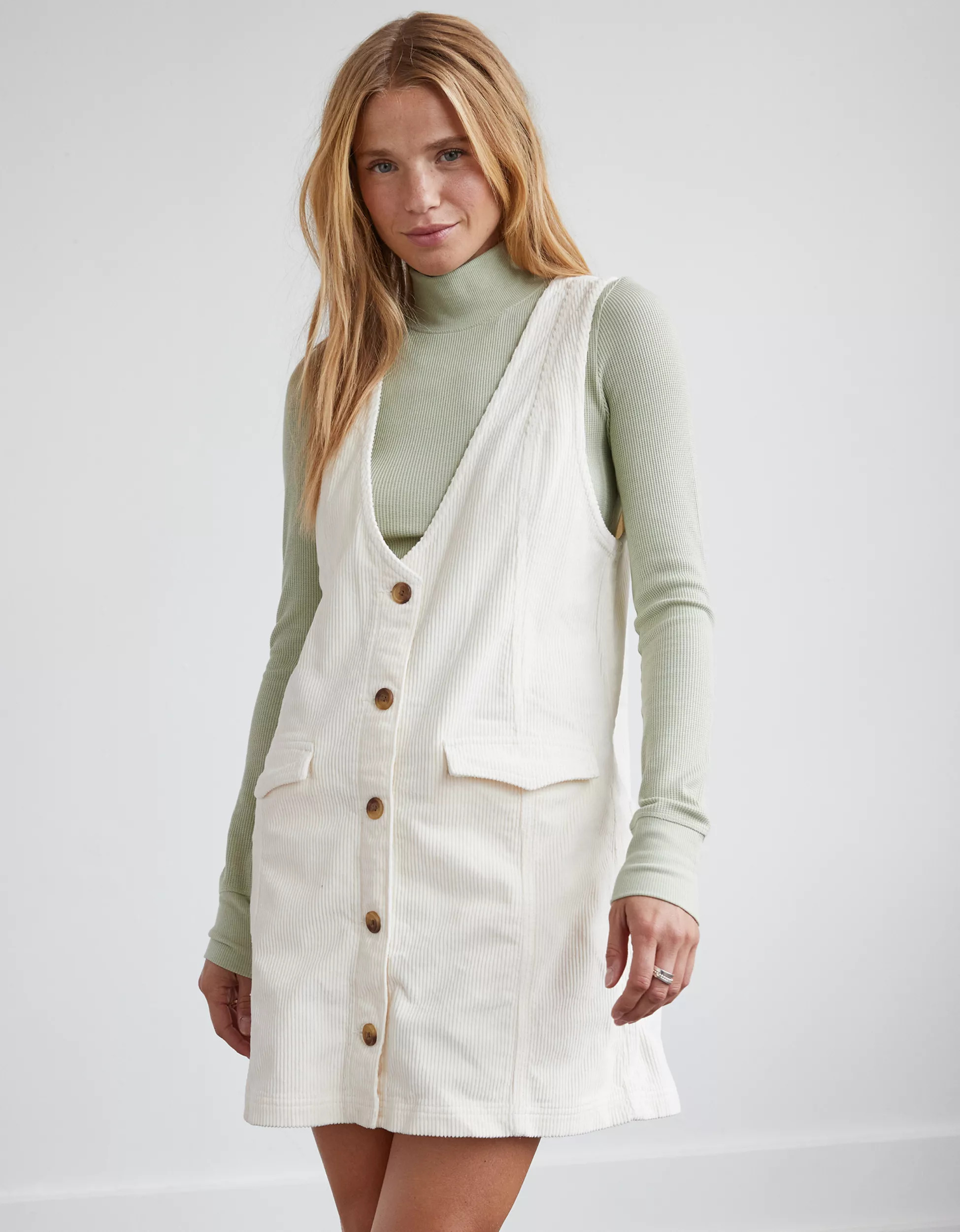 AE Corduroy Layerable Mini Dress | American Eagle Outfitters (US & CA)