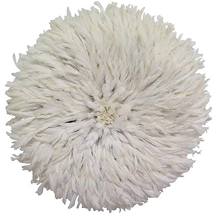 Old World Shoppe Large White Juju Hat - Wall Decor Feather Headdress - 31" Diameter | Amazon (US)