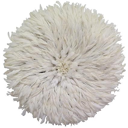 Old World Shoppe Large White Juju Hat - Wall Decor Feather Headdress - 31" Diameter | Amazon (US)