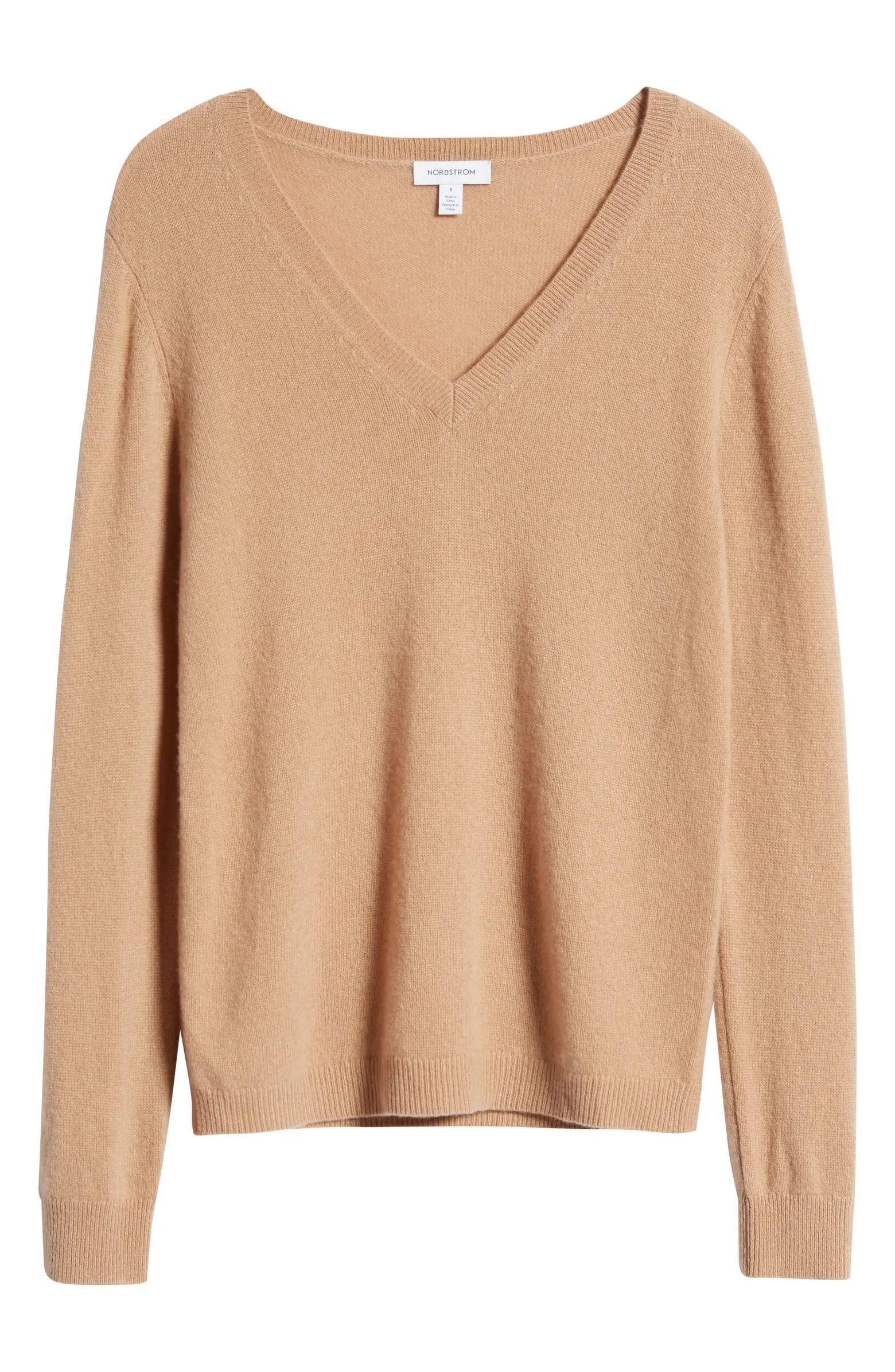 Nordstrom Cashmere Essential V-Neck Sweater | Nordstrom | Nordstrom