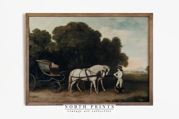 Antique Moody Painting | Vintage Nursery Print Horses PRINTABLE #527 | Etsy (US)