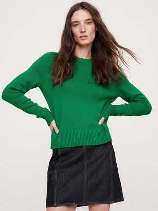 Cotton-Silk Crew-Neck Sweater | Banana Republic (US)