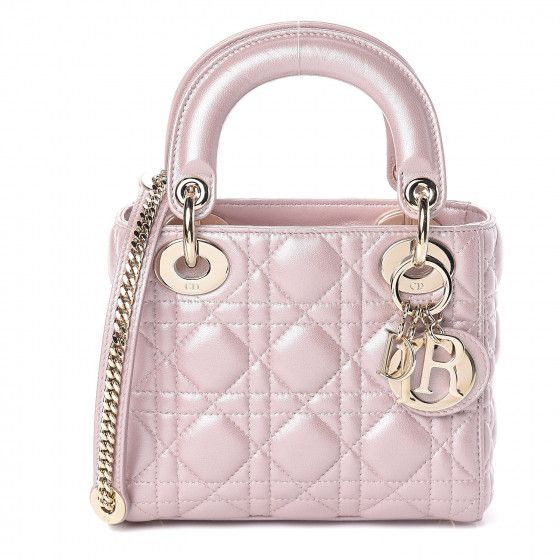 Metallic Lambskin Cannage Mini Lady Dior Lotus | Fashionphile