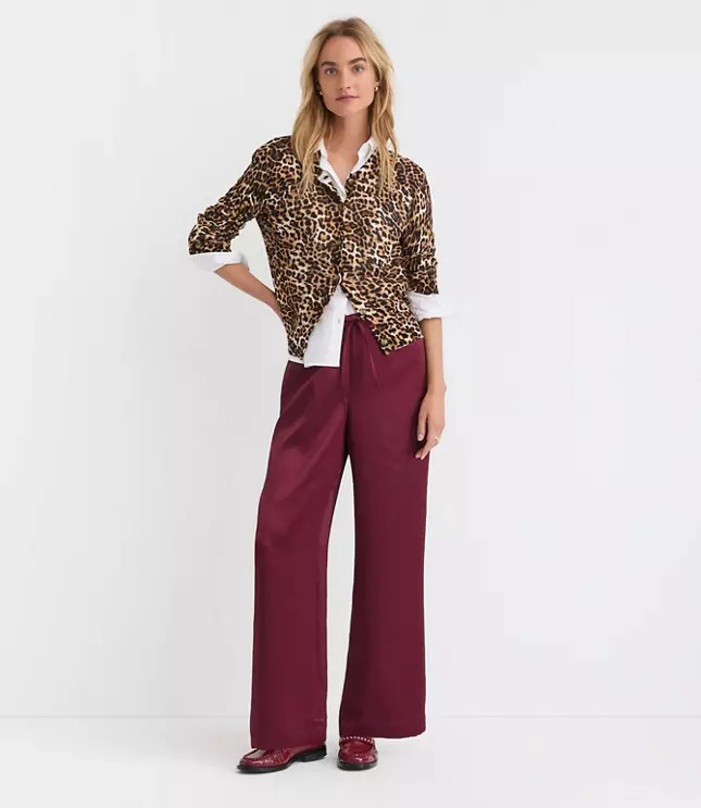 Sawyer Pull On Pants in Satin | LOFT