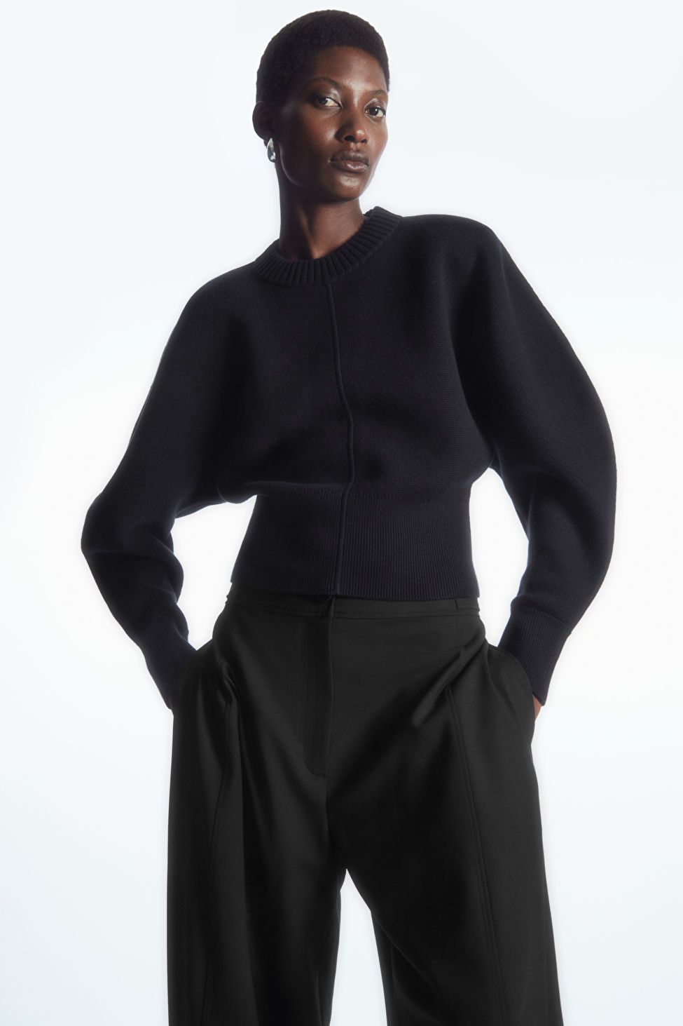 POWER-SHOULDER WAISTED SWEATER | COS (US)